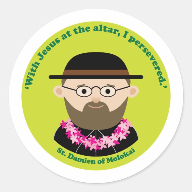 St. Damien of Molokai Classic Round Sticker (Front)