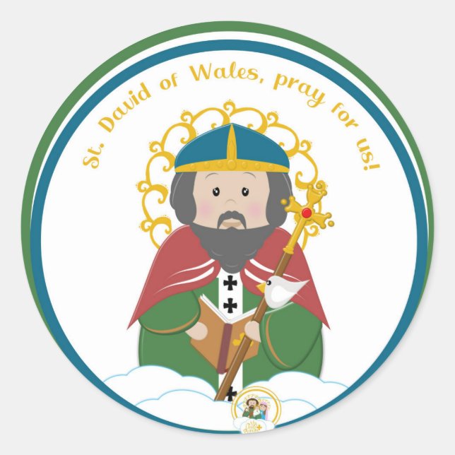 St. David of Wales Classic Round Sticker (Front)