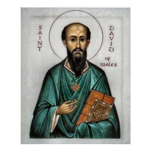 St. David of Wales Orthodox Christian Icon Poster