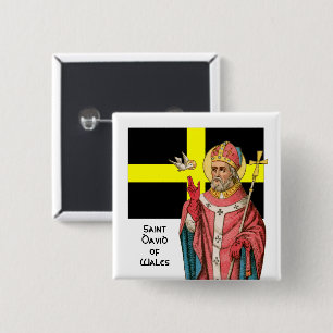St. David of Wales (P 001) and His Flag 15 Cm Square Badge