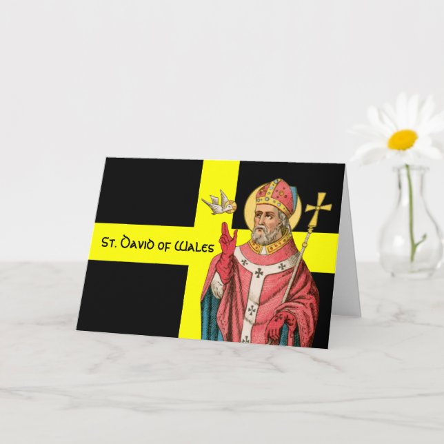 St. David of Wales (P 001) and His Flag Card (Small Plant)