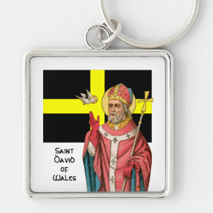 St. David of Wales (P 001) and His Flag Key Ring