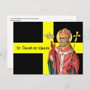 St. David of Wales (P 001) and His Flag Postcard