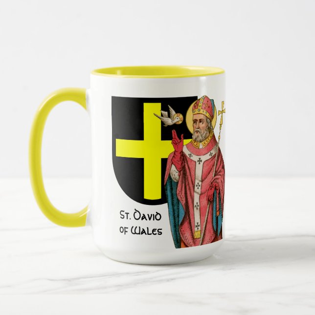 St. David of Wales (P 001) and His Shield Mug (Left)