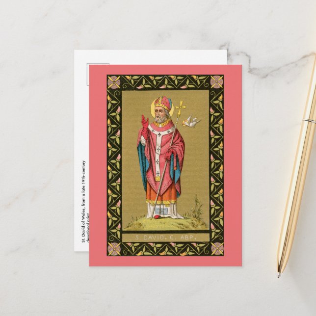 St. David of Wales (P 001) Postcard (Front/Back In Situ)