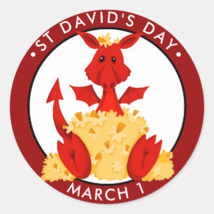 St. David’s Day Classic Round Sticker