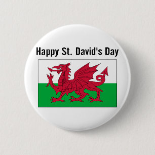 St. David's Day 2 6 Cm Round Badge