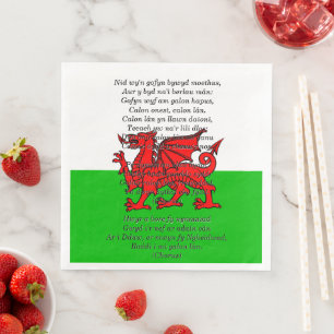 St Davids Day Christmas Calon Lân Napkin