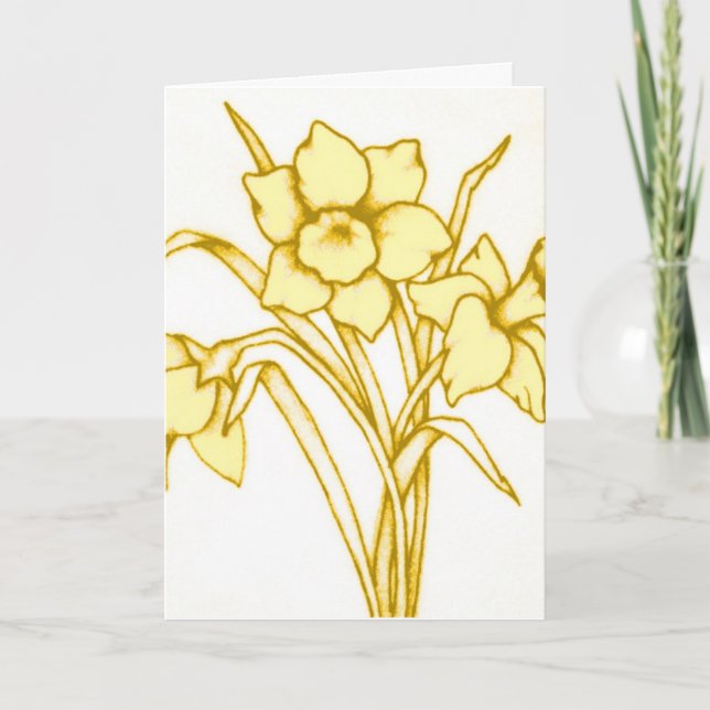 St David's Day Daffodil Card Yellow (Front)