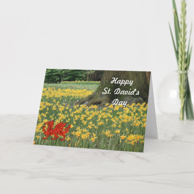 St. David's Day Daffodils Card (Front)