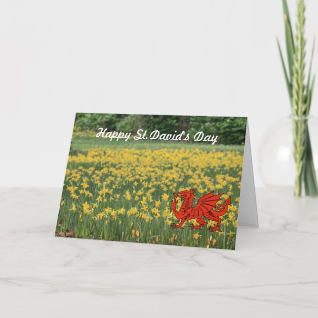 St. David's Day Daffodils Card (Front)