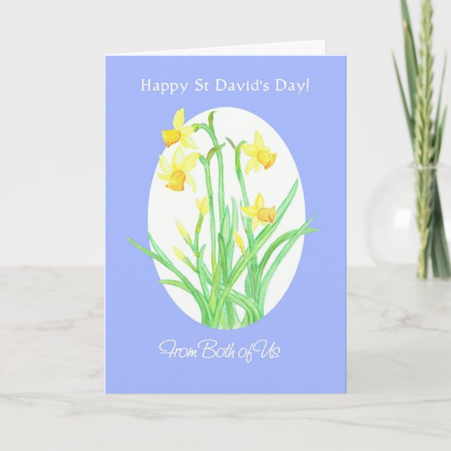 St David's Day Daffodils Card, From Both of Us Card (Front)