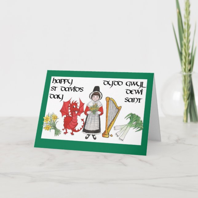 St David's Day Greeting Card: Bilingual Card (Front)