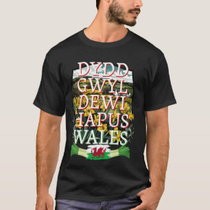 St Davids Day Outfit For Kids & Welsh Flag With Da T-Shirt