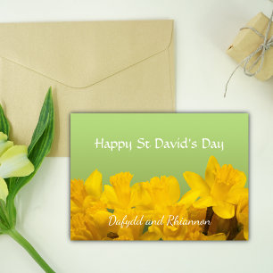 St David's Day Personalised Yellow Daffodils Card
