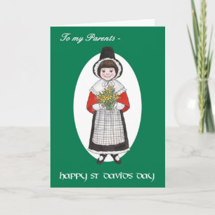 St David's Day, Welsh Costume, For Parents Card