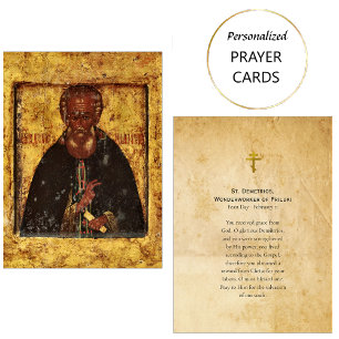 St. Demetrios, Wonderworker of Priluki Prayer Card