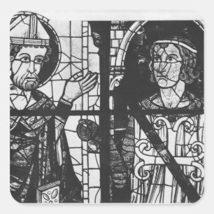 St. Denis giving the oriflamme to knight Clement Square Sticker