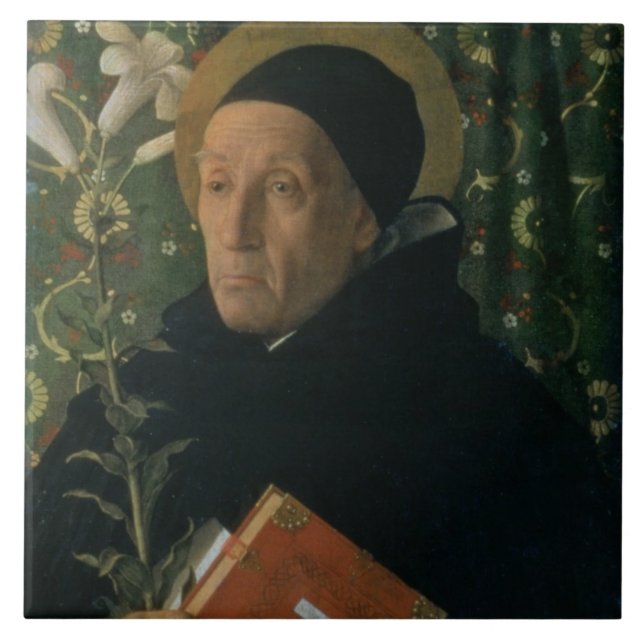 St. Dominic, 1515 (oil on canvas) Ceramic Tile (Front)