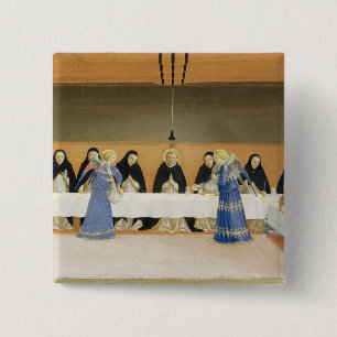 St. Dominic and his Companions Fed by Angels 15 Cm Square Badge
