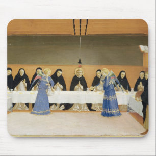 St. Dominic and his Companions Fed by Angels Mouse Pad