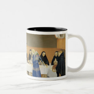 St. Dominic and his Companions Fed by Angels Two-Tone Coffee Mug