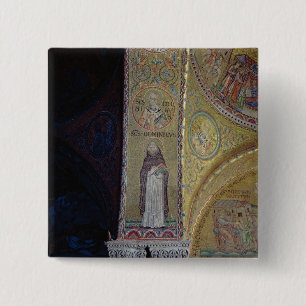 St. Dominic and St. Nicholas, mosaic in the atrium 15 Cm Square Badge