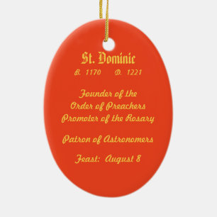 St. Dominic de Guzman (PM 02) Ceramic Tree Decoration