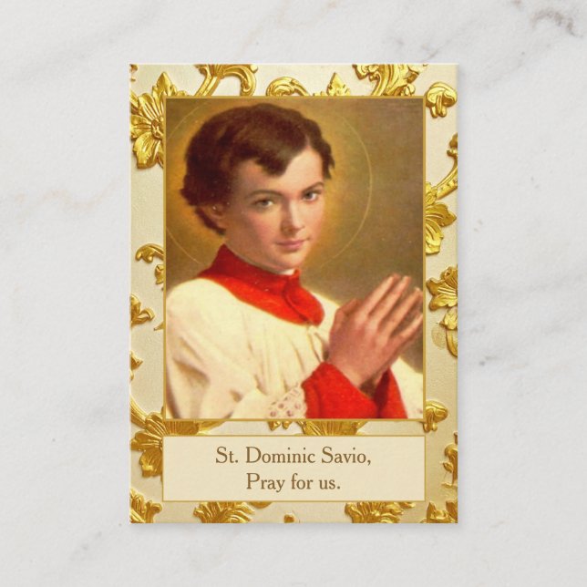 St Dominic Savio Communion Remembrance Prayer Card (Front)