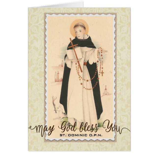 St. Dominic with the Rosary | Script Overlay (Front)