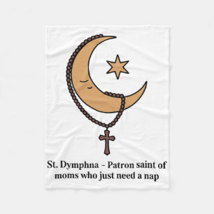 St Dymphna Busy Catholic Mum Funny Need A Nap Desi Fleece Blanket
