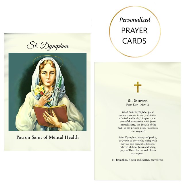 St. Dymphna Catholic Patron Saint Prayer Card      (Creator Uploaded)