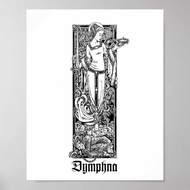St. Dymphna of Gheel 8" x 10" Print (Front)