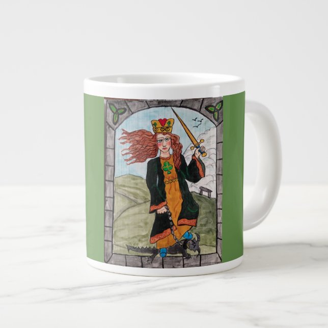 St Dymphna, Patron Saint of Mental Afflictions Large Coffee Mug (Front Right)