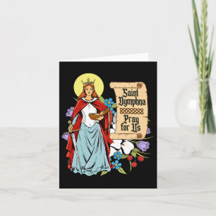 St Dymphna Purity Lily Patron Saint Mental Health Card