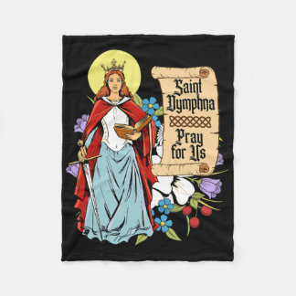 St Dymphna Purity Lily Patron Saint Mental Health Fleece Blanket
