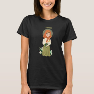 St Dymphna Purity Lily Patron Saint Mental Health  T-Shirt