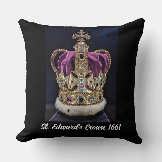 St. Edward's Crown 1661 (editable text) Cushion (Front)