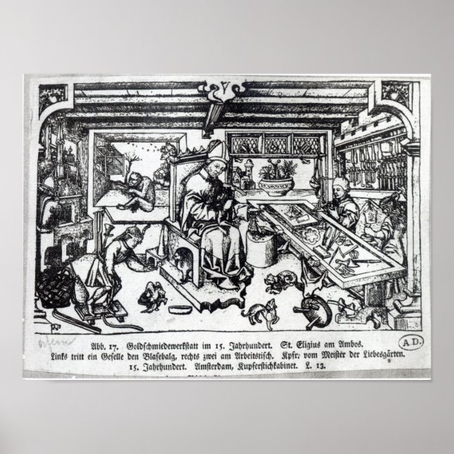 St. Eligius  as a goldsmith in his workshop Poster (Front)