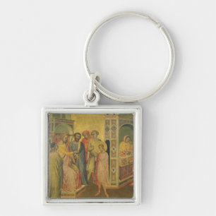 St. Eligius before King Clothar, c.1365 (oil on pa Key Ring