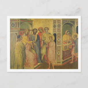 St. Eligius before King Clothar, c.1365 (oil on pa Postcard