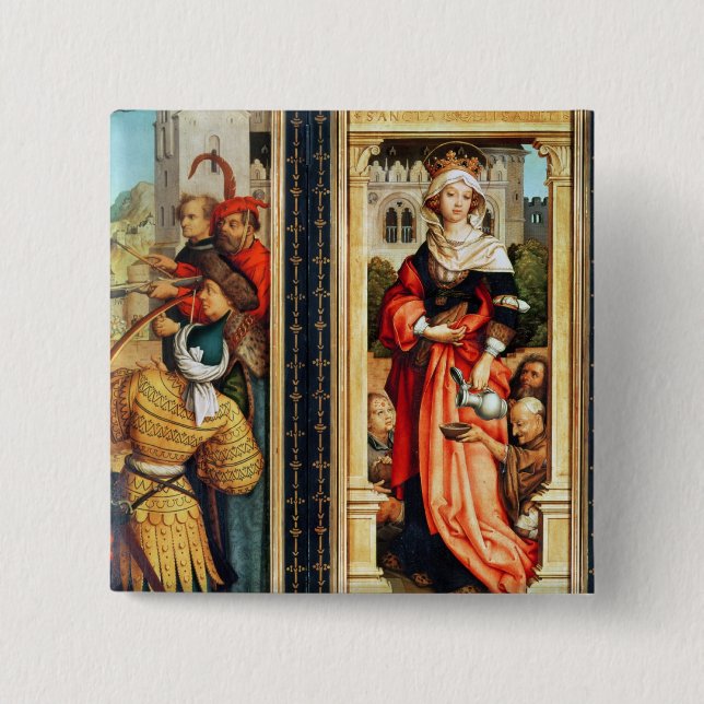 St. Elizabeth of Hungary 15 Cm Square Badge (Front)