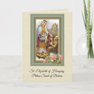 St. Elizabeth of Hungary Catholic Prayer Card