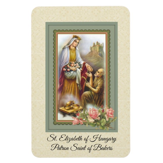 St. Elizabeth of Hungary Patron Saint of Bakers Magnet (Vertical)