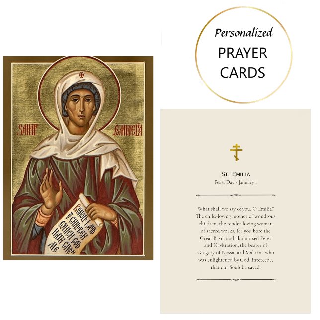 St. Emilia Orthodox Christian Prayer Card (Creator Uploaded)
