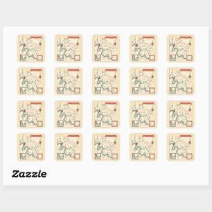  St. Emilion Bordeaux Wine Map Square Sticker