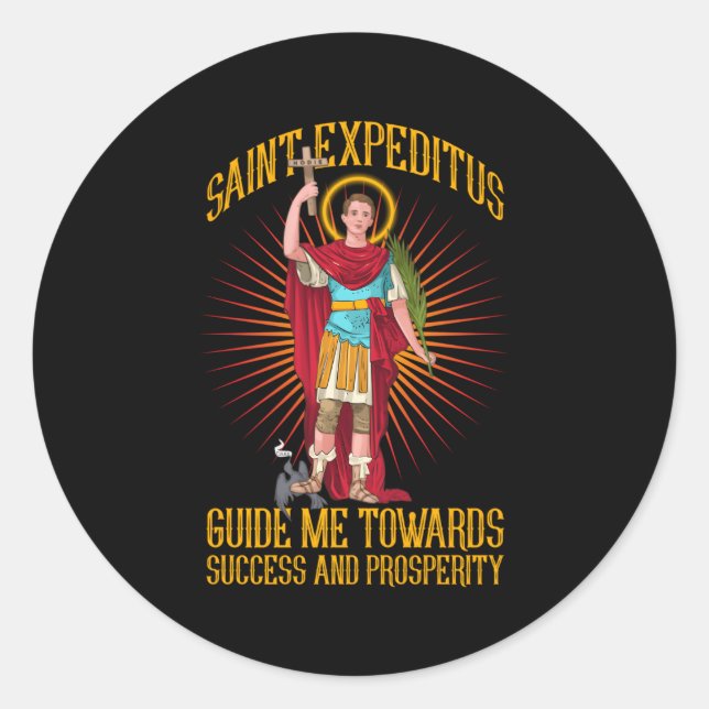 St Expeditus Guide Me Towards Success Classic Round Sticker (Front)