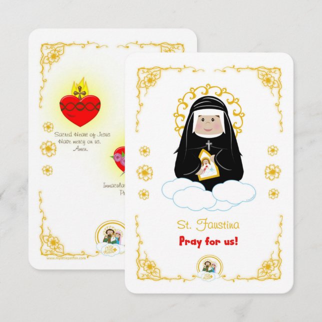 St. Faustina Holy Card (Front/Back)
