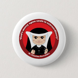 St. Faustina Kowalska 6 Cm Round Badge