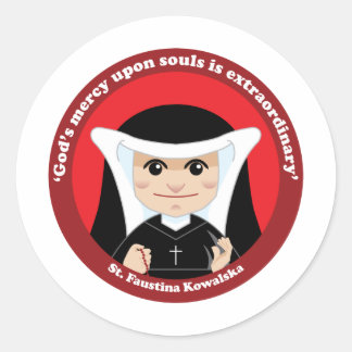 St. Faustina Kowalska Classic Round Sticker